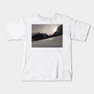 Sunset over Swiss mountains Kids T-Shirt